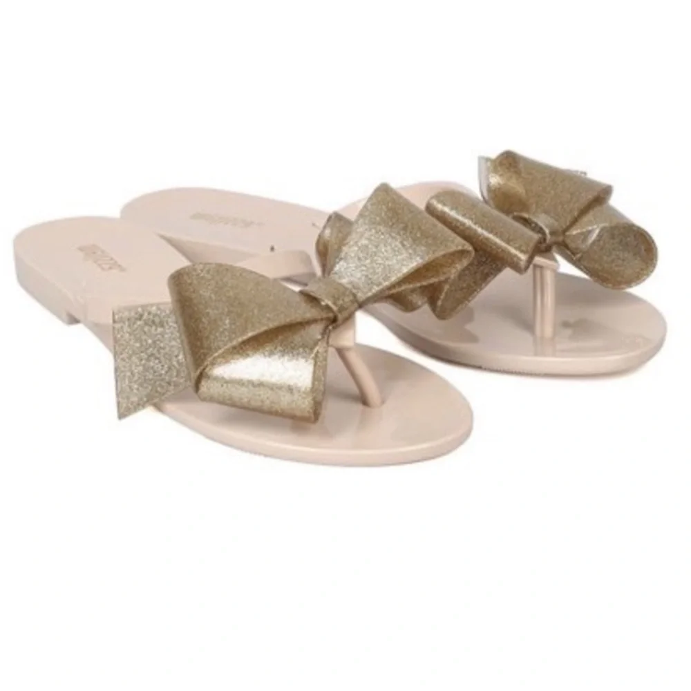 MINI MELISSA girls Mel Harmonic Bow III Beige Glitter